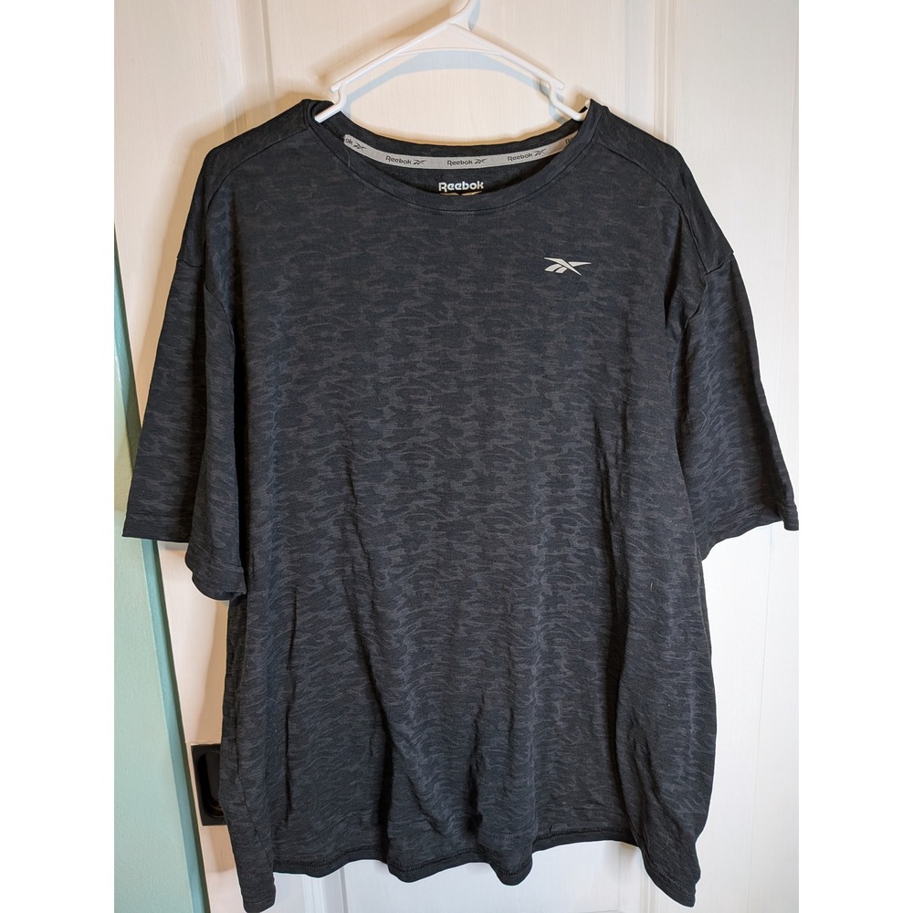 Reebok Mens Speedwick Performance T-Shirt Charcoal Tonal Camo Size 2XL